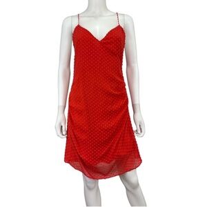 Alice & Olivia Red Clip Dot Spaghetti
Strap Dress
